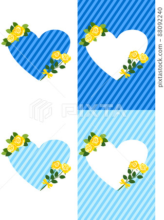 Rose and heart frame set blue 88092240
