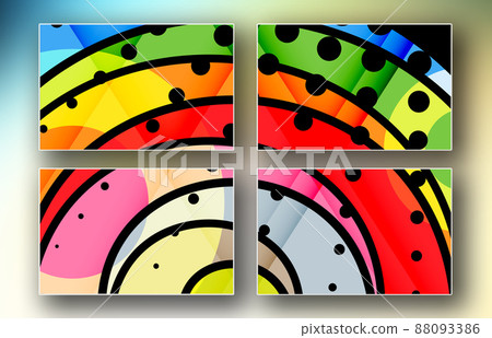 3D Image gallery with color digital art elements 3D Image gallery with color digital art elements 88093386