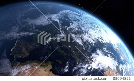 3D illustration of Earth centered on Europe as seen from space 88094831