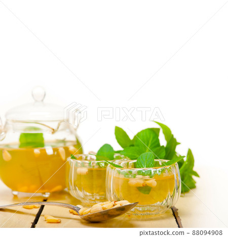 Arab traditional mint and pine nuts tea 88094908