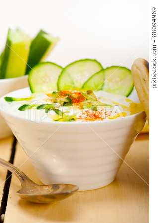 Arab middle east goat yogurt and cucumber salad Arab middle east goat yogurt and cucumber salad 88094969