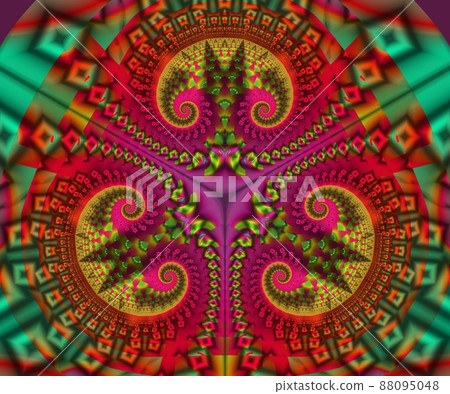 Computer generated abstract colorful fractal artwork 88095048