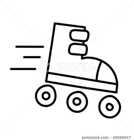 Skates. Hand Drawn Doodle Kid Stuff Icon. Skates. Hand Drawn Doodle Kid Stuff Icon. 88096657