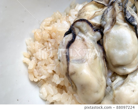 Oyster rice served in a white bowl photo material Oyster rice served in a white bowl photo material 88097224