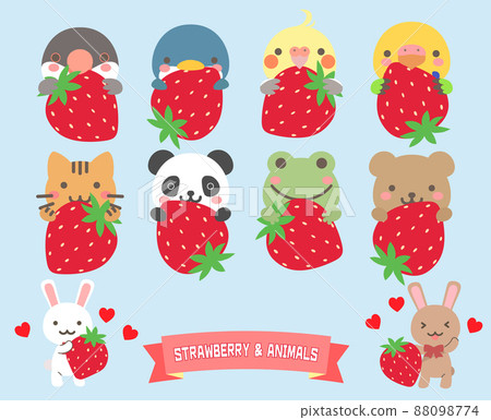 用草莓設置的動物圖標 88098774