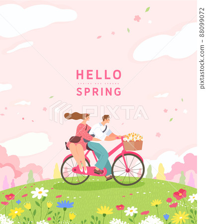 Spring,spring flowers,shopping,spring shopping,template 88099072