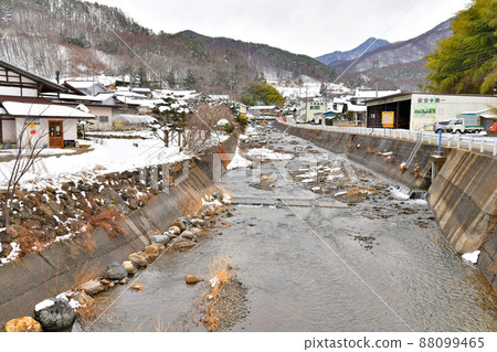 從南合城川與栗尾川匯合處附近眺望南合城川上游（長野縣南合城村）[2022.3] 88099465