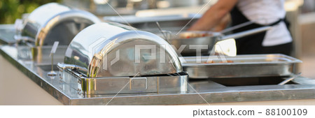 Catering during a pandemic. Masked chef restaurant Catering during a pandemic. Masked chef restaurant 88100109
