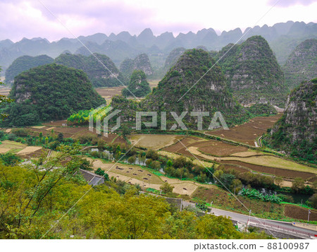 中國貴州省滿峰森林的壯麗景色 88100987