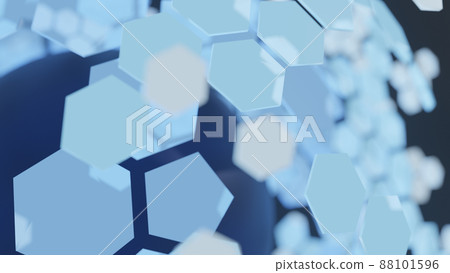 CG Hexagon 由具有多種結構的六邊形組成的球體 88101596