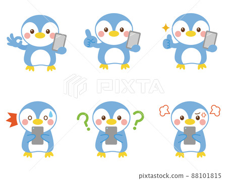 Penguins smartphone illustration set 88101815