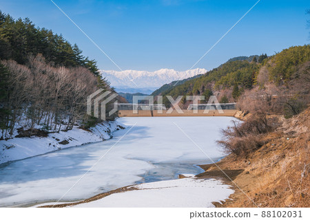 東城大壩和北阿爾卑斯山[東竹熊郡築北村] 88102031