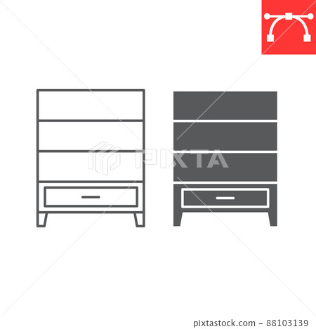 Cupboard line and glyph icon 88103139