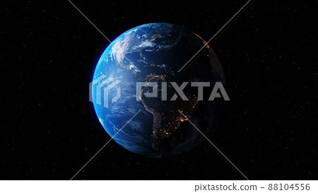 Planet earth with realistic geography surface and orbital 3D cloud atmosphere Planet earth with realistic geography surface and orbital 3D cloud atmosphere 88104556