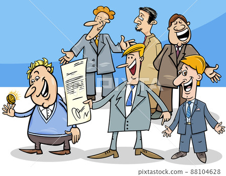 cartoon businessmen and managers comic characters group cartoon businessmen and managers comic characters group 88104628