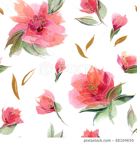 Pink floral seamless pattern with fragrant flowers - Stock Illustration ...