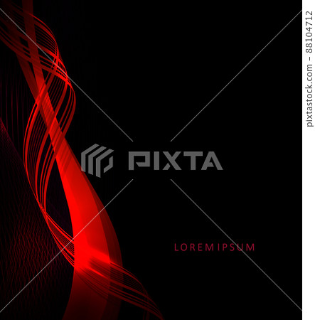 A red twisted figure and a slight mesh texture on a black design 88104712
