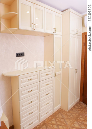 white brand new furniture - sideboard with closeup photo white brand new furniture - sideboard with closeup photo 88104801