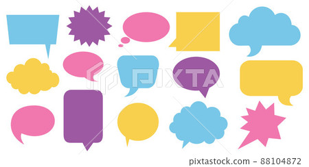 Speech bubble. Cartoon comic talk , chat comment and dialogue shape. Vector set design animated banner comics 88104872