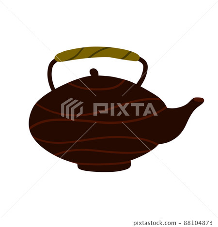Tea set. Kitchen utensils. Teapot. Doodle illustration 88104873