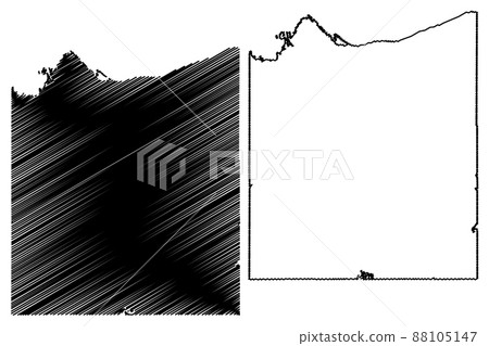 Douglas County, State of Wisconsin (U.S. county, United States of America, US) map vector illustration, scribble sketch Douglas map 88105147