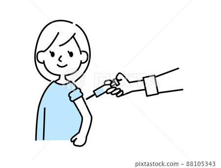 Vector illustration of a woman vaccinated against coronavirus Vector illustration of a woman vaccinated against coronavirus 88105343