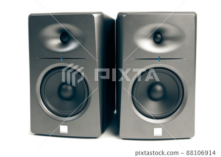 studio audio monitors isolated on white 88106914