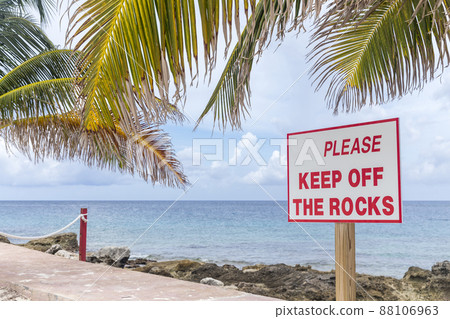 Empty sign on beach Empty sign on beach 88106963