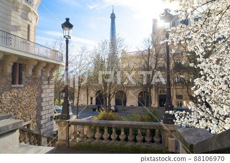 eiffel tour and Paris street 88106970