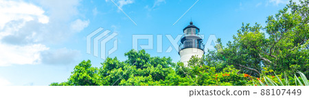 Panorama of Key West Lighthouse, Florida USA 88107449