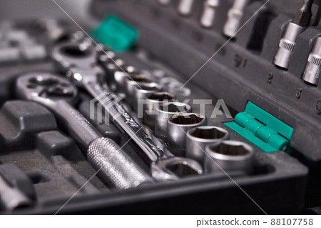 car mechanic tool set in auto repair shop car mechanic tool set in auto repair shop 88107758