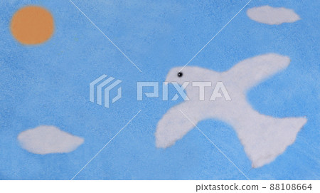 Paper-cutting blue sky Paper-cutting blue sky 88108664
