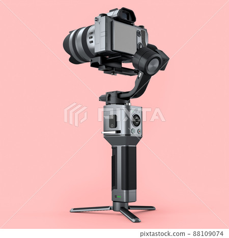 3-axis gimbal stabilization system with silver nonexistent mirrorless camera 88109074