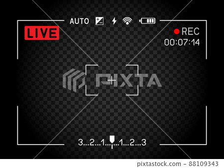 rec camera viewfinder with live record sign symbol rec camera viewfinder with live record sign symbol 88109343