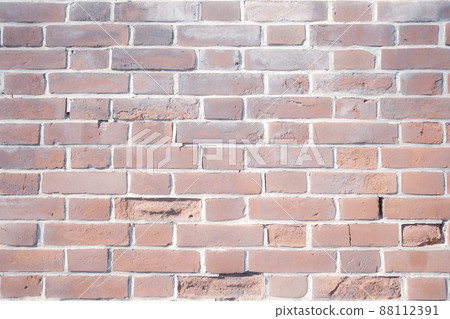 Background material of old red bricks of Flanders construction, slightly dark, a-2, light, cool color 88112391