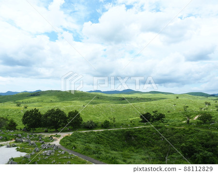 Akiyoshidai in Yamaguchi Prefecture on a sunny day Akiyoshidai in Yamaguchi Prefecture on a sunny day 88112829