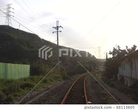 Taiwan New Taipei-01.27.2013: Taiwan History: Linkou Line, Linkou Line, Taiwan Railways 88113605