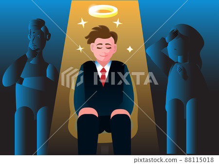 young businessman He had the idea and made a successful goal. Vector Illustration young businessman He had the idea and made a successful goal. Vector Illustration 88115018
