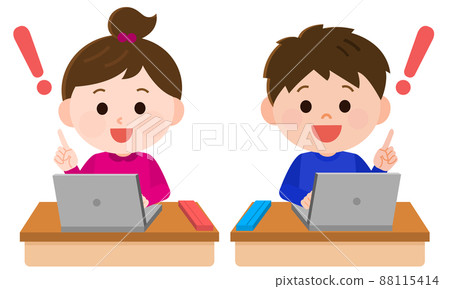 Edtech 男孩和女孩使用筆記本電腦上課 1 插圖 Edtech 男孩和女孩使用筆記本電腦上課 1 插圖 88115414