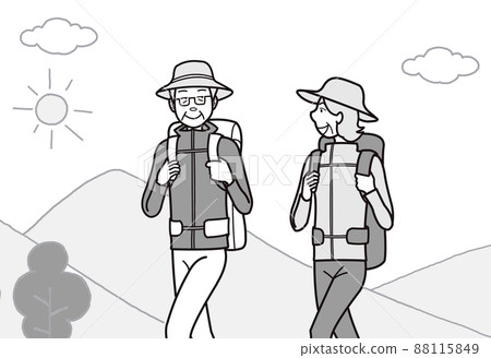 Elderly couple trekking 88115849