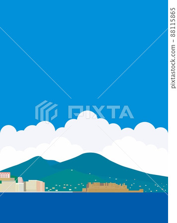 Naples napoli Vesuvius volcano monte vesuvio egg castle Santa Lucia coast 88115865