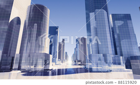 城市街道建築大樓市政廳大樓商務區辦公區3d圖背景回 88115920