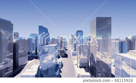 城市街道建築大樓市政廳大樓商務區辦公區3d圖背景回 88115928