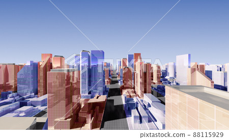城市街道建築大樓市政廳大樓商務區辦公區3d圖背景回 88115929