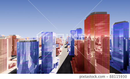 城市街道建築大樓市政廳大樓商務區辦公區3d圖背景回 88115930