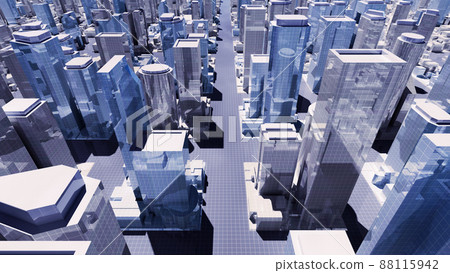 城市街道建築大樓市政廳大樓商務區辦公區3d圖背景回 88115942