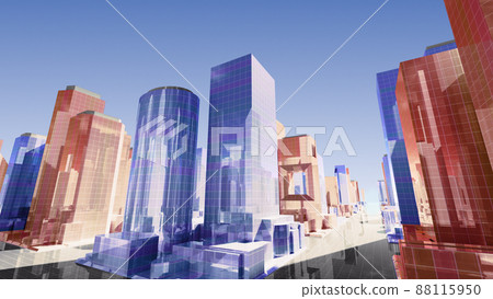 城市街道建築大樓市政廳大樓商務區辦公區3d圖背景回 88115950