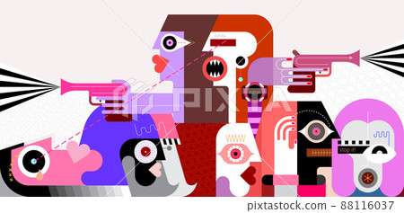 Armed Attack vector illustration 88116037