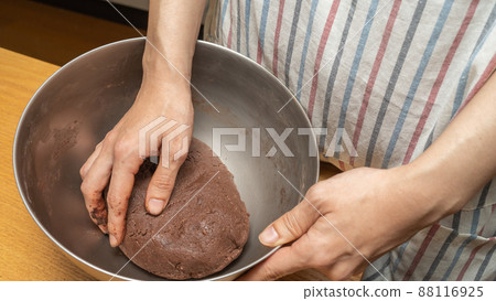 Knead the dough | Image of handmade chocolate bread and chocolate cookies 88116925