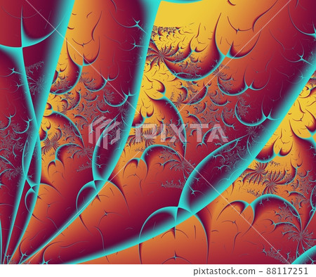 Computer generated abstract colorful fractal artwork 88117251